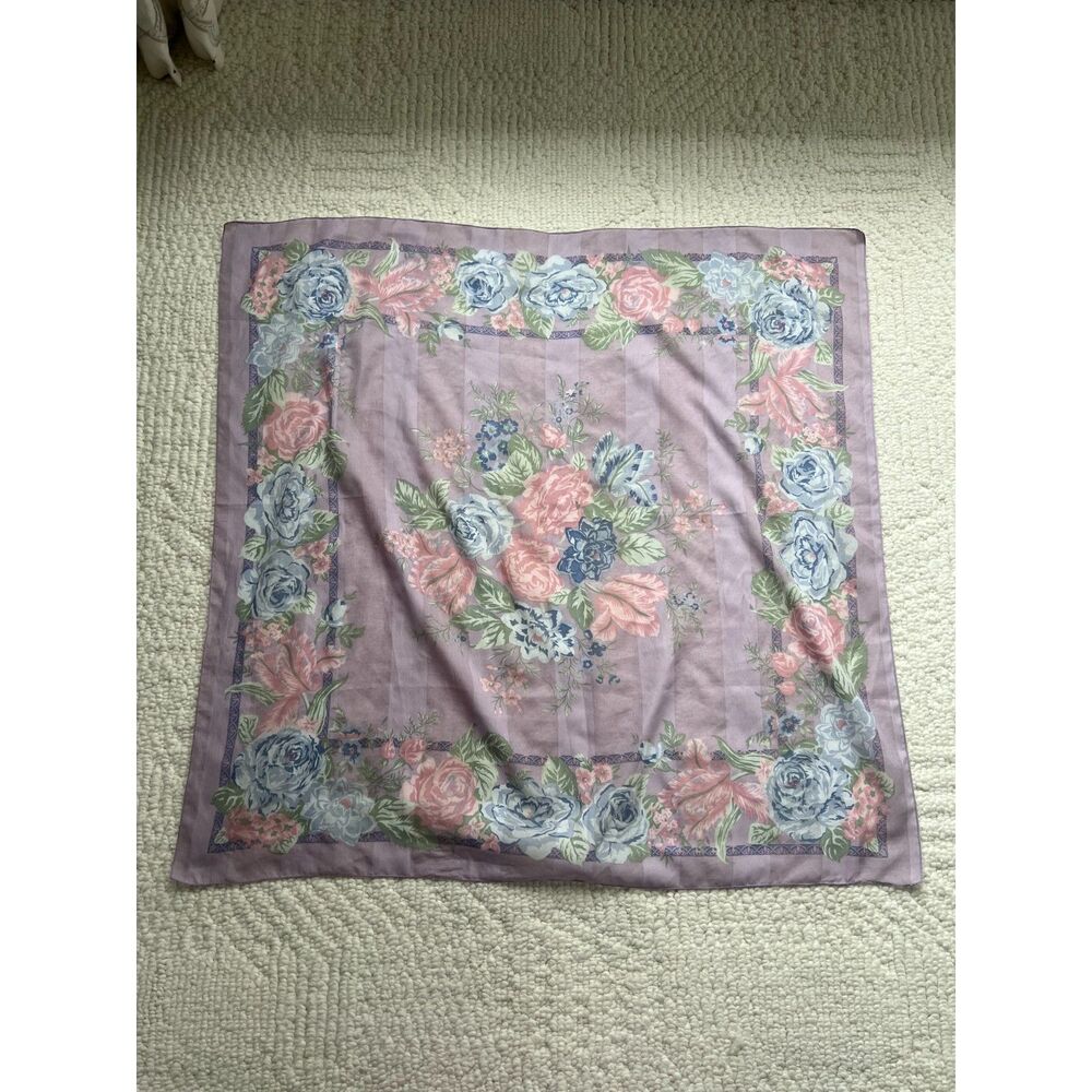 purple floral square scarf